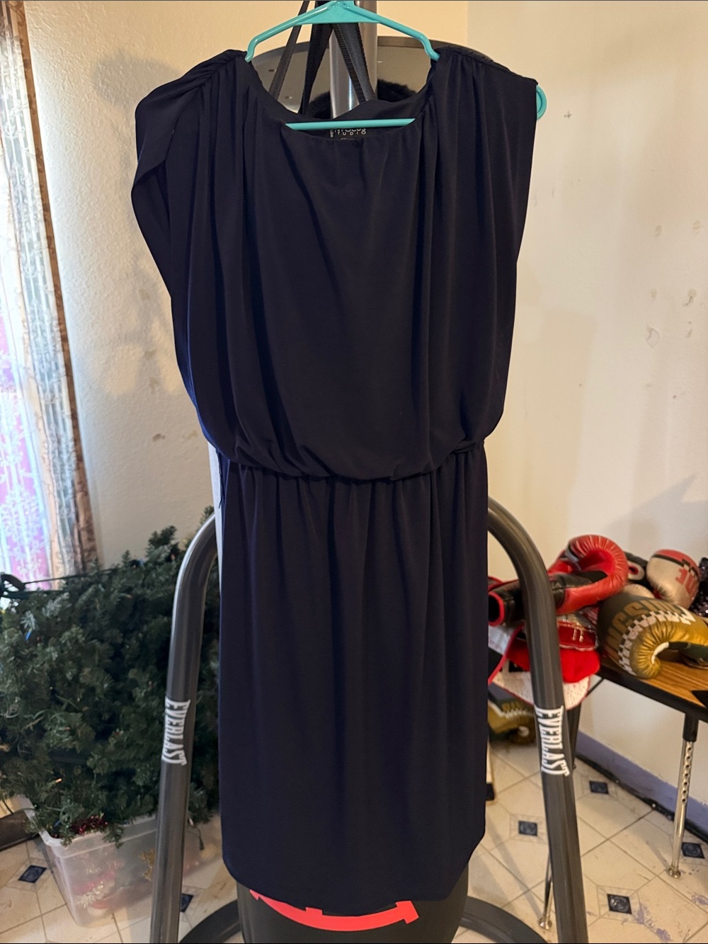 Enfocus Studio Dark Navy Midi Dress with Blouson Top